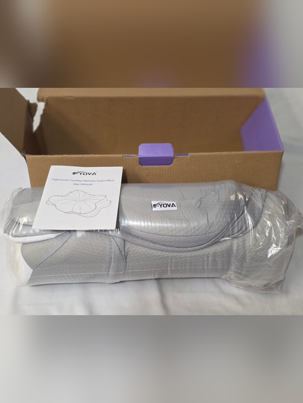F-YOVA Memory Foam Contour Pillow - Ergonomic Support NEW IN BOX